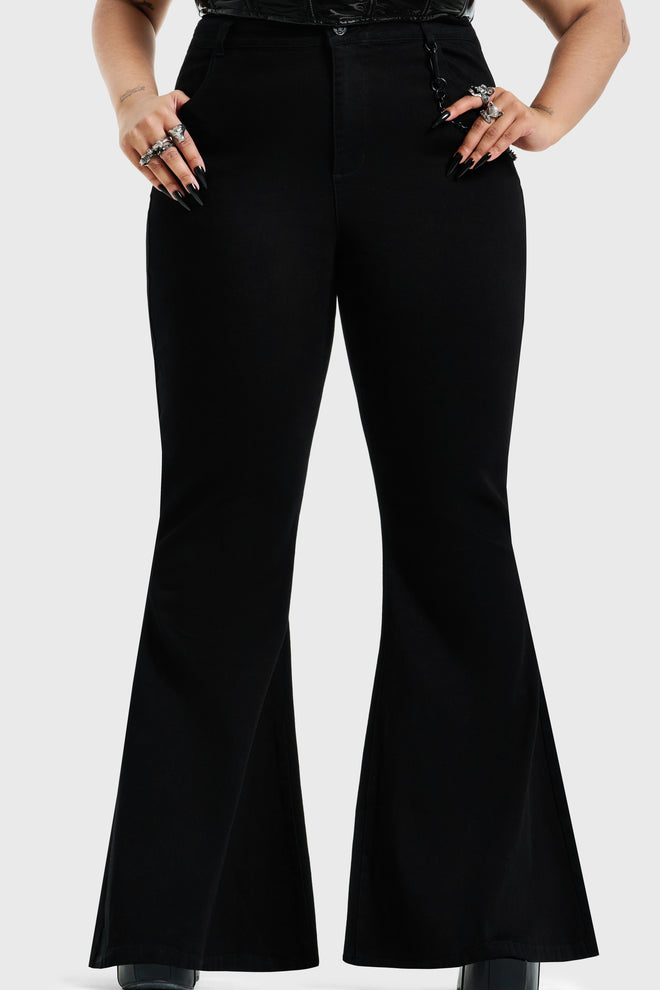 SKULL FLARED JEANS