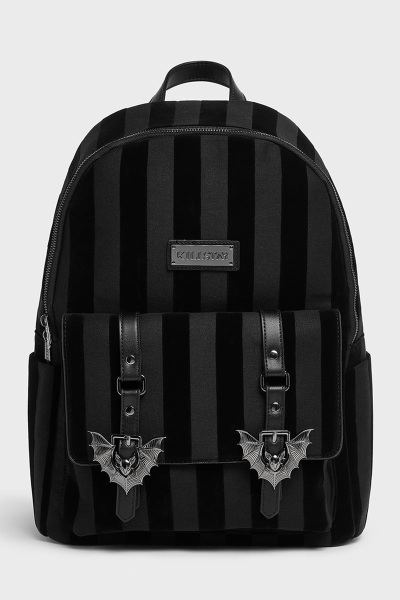 Striped Noir Bat Backpack