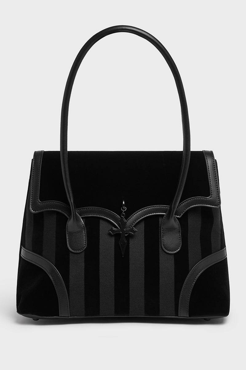 Striped Noir Handbag