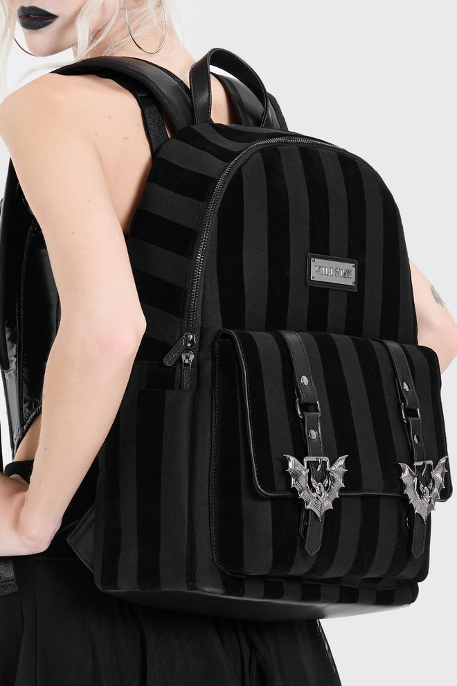 Striped Noir Bat Backpack