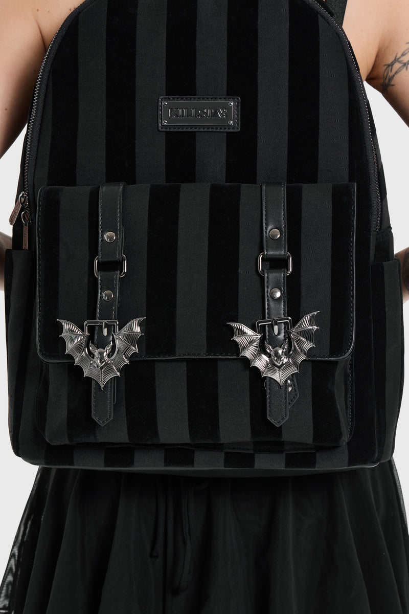 Striped Noir Bat Backpack
