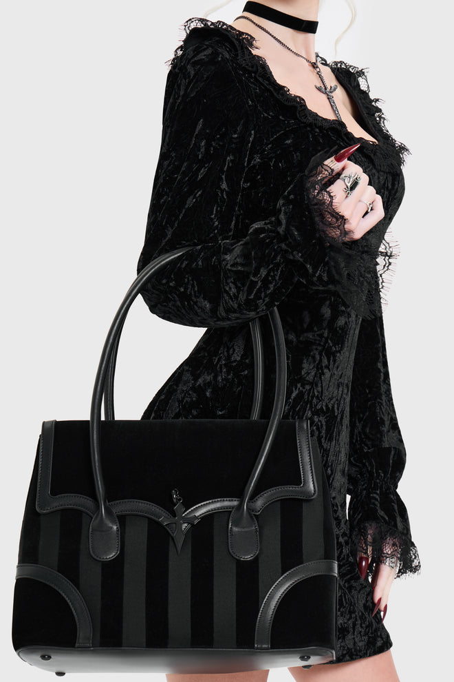 Striped Noir Handbag