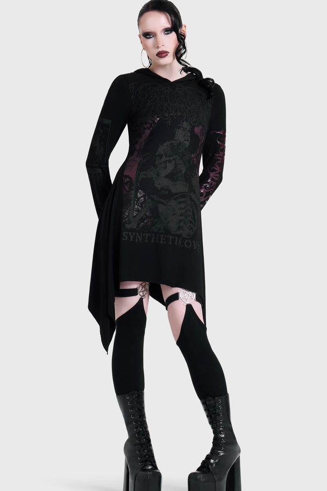 SYNTHETIC LOVE HOOD DRESS