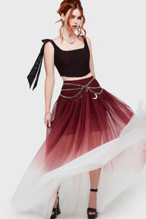 Shade Empress Maxi Skirt [Red/White]