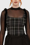 Tartan Flora Corset Top [GREY]