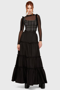 Tartan Flora Corset Top [GREY]