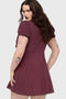 The Hollow Embroidered Mini Dress [Purple]
