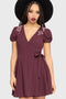 The Hollow Embroidered Mini Dress [Purple]