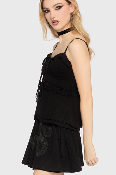 The Hollow Embroidered Mini Skirt