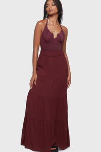Thursday's Woe Maxi Skirt [Burgundy]