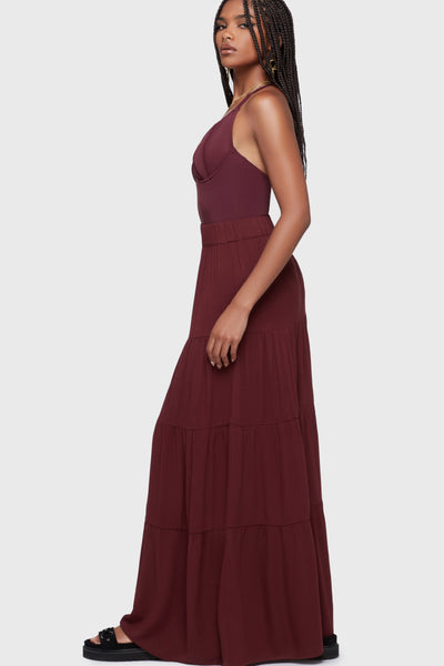Thursday's Woe Maxi Skirt [Burgundy]