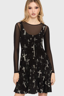 grunge dresses Mini Mesh Gothic Dress Embrace a rebellious and edgy style with our Grunge Mini Mesh Gothic Dress Grunge Dresses | KILLSTAR |