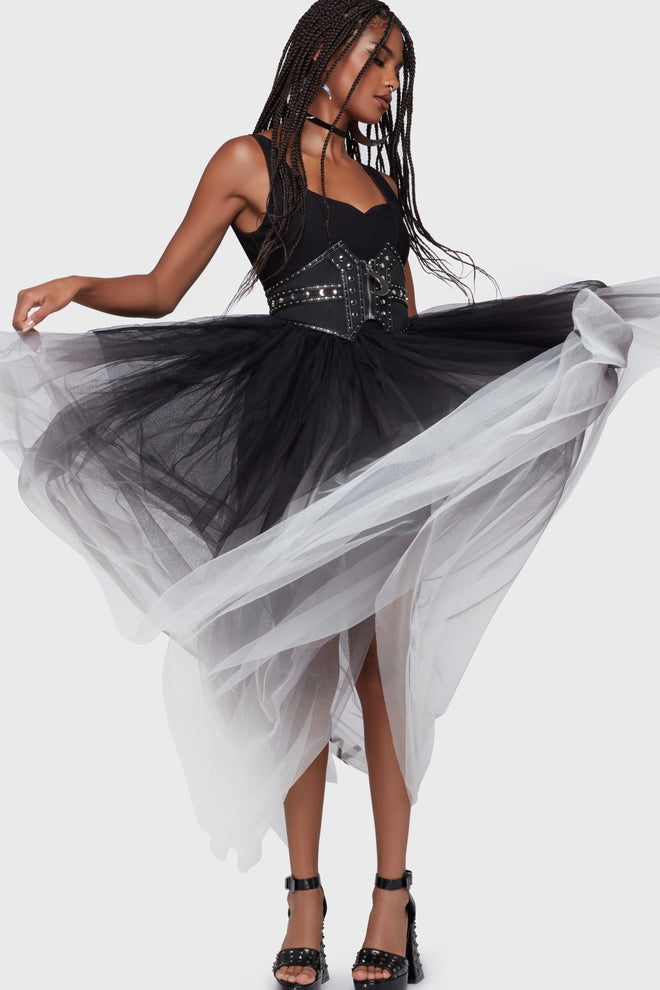 Under The Candle Light Maxi Dress [Black/White]