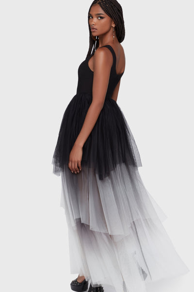 Under The Candle Light Maxi Dress [Black/White]