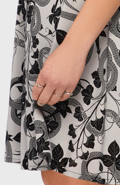 Venomous Rose Puffed Sleeve Mini Dress