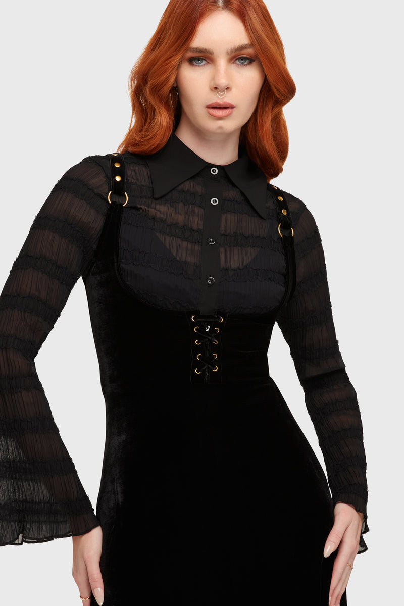 Veil Of Ashes Underbust Maxi Dress