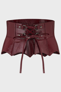 Wetland Bat Peplum Corset [Red]