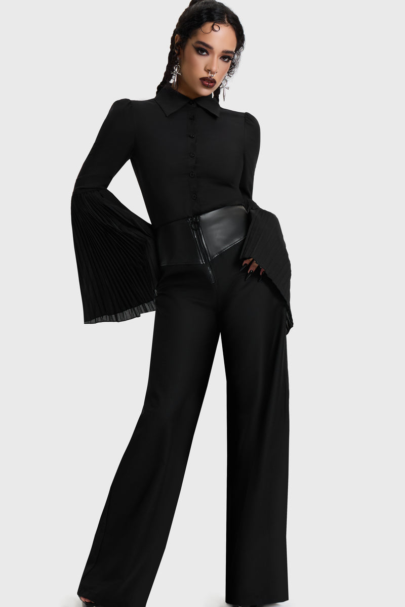 Witchmarked Zip Up Front Corp Trousers