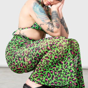 Emerald Sugar Mesh Flare Trousers