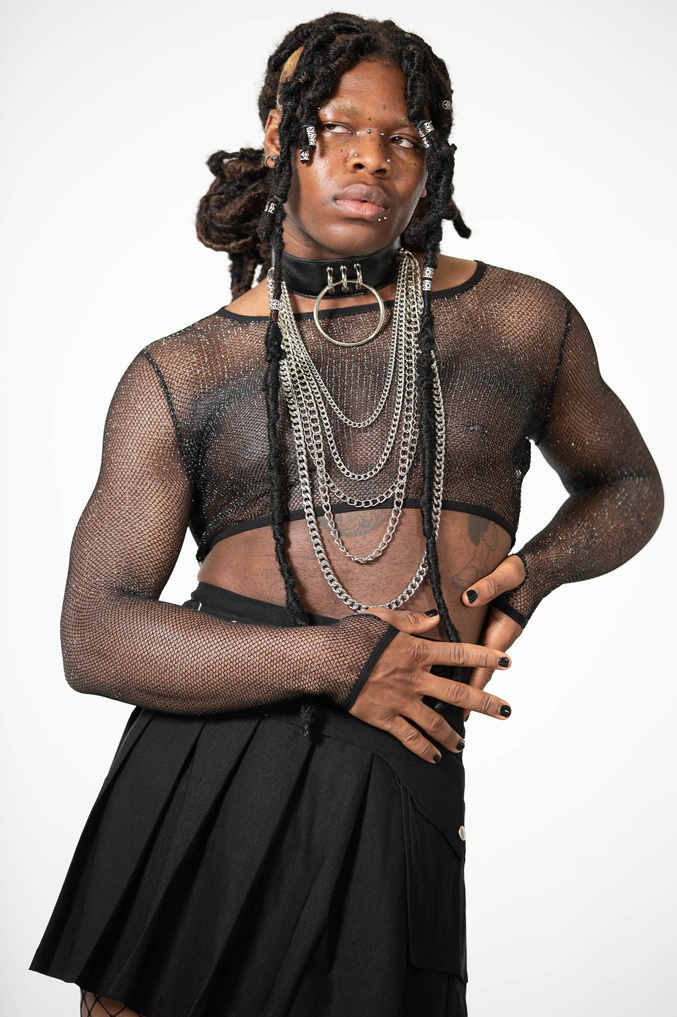 sheer fishnet top