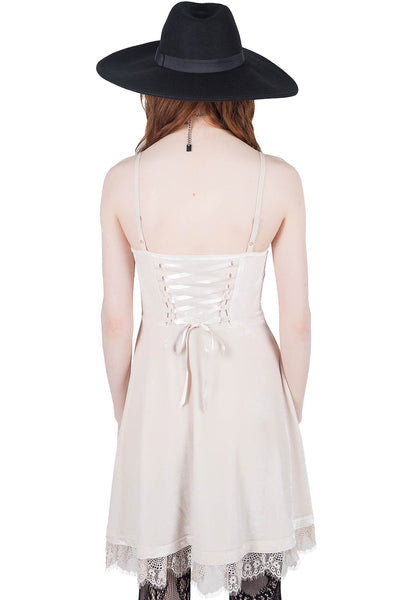 Moonstruck Velvet Skater Dress [Ivory]