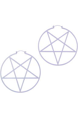Pentagram Hoop Earrings [LILAC]